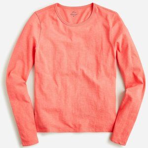 J. Crew NWT Coral Slub Cotton Long Sleeve Tee sz S